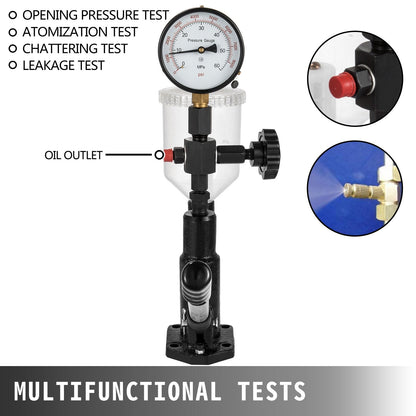 High-Pressure Diesel Injector Tester with Dual Scale Manometer, 0-600 Bar