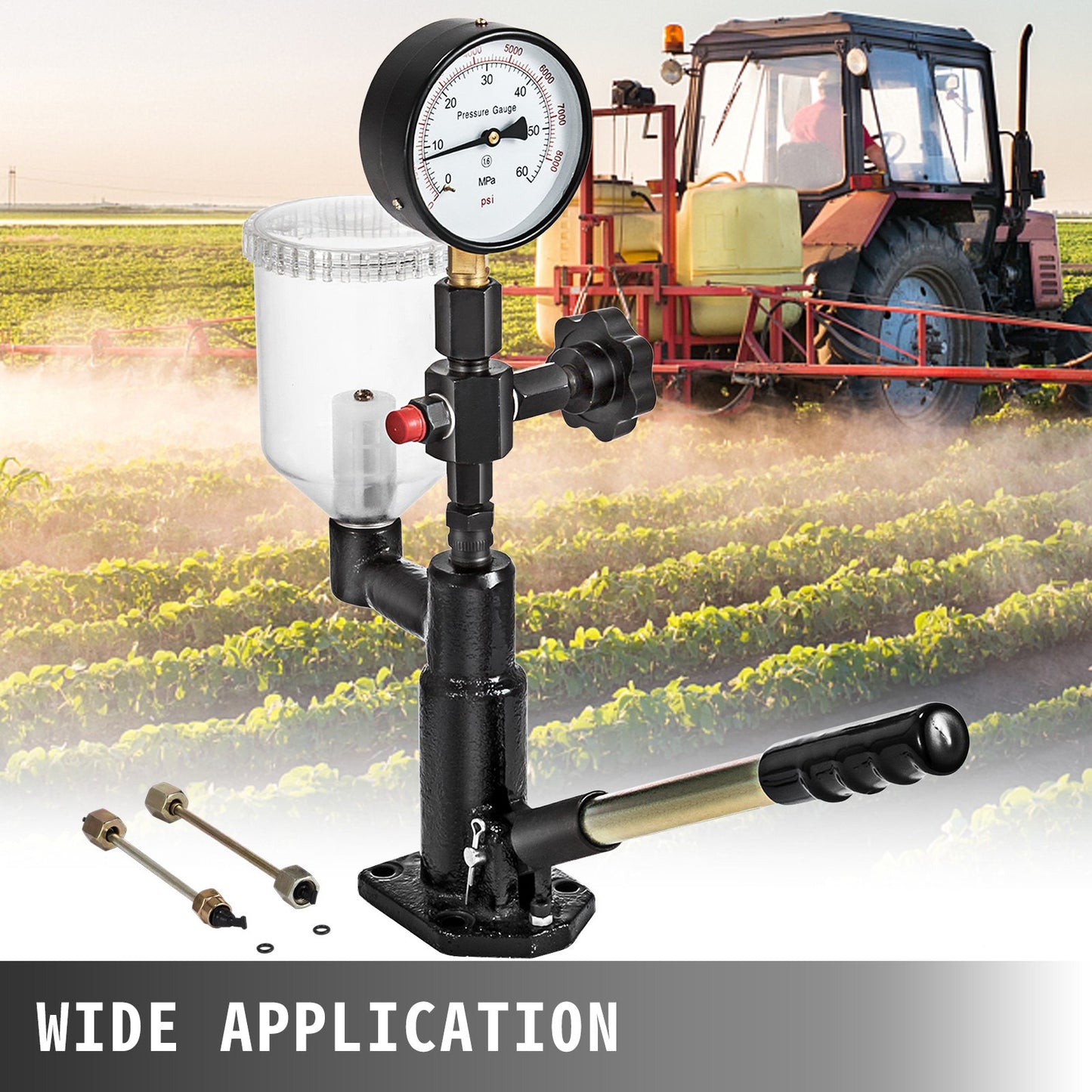 Diesel Injector Nozzle 
Pressure Tester Dual scale Manometer Test Tool 0-600Bar