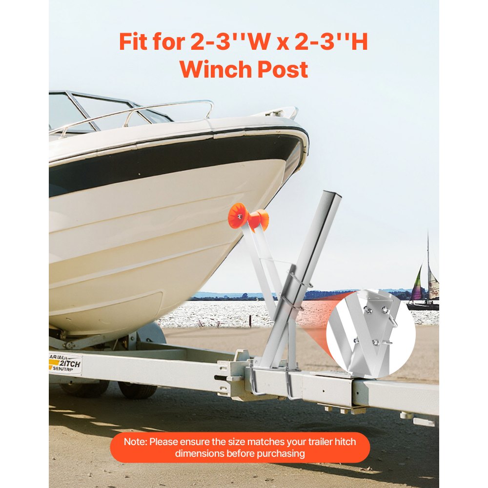 VEVOR Boat Winch Stand 51-76 mm Winch Posts Boat Trailer Winch Seat with Roller