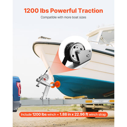 VEVOR Boat Trailer Winch Stand with Roller 544 kg Winch Boat Winch Mount