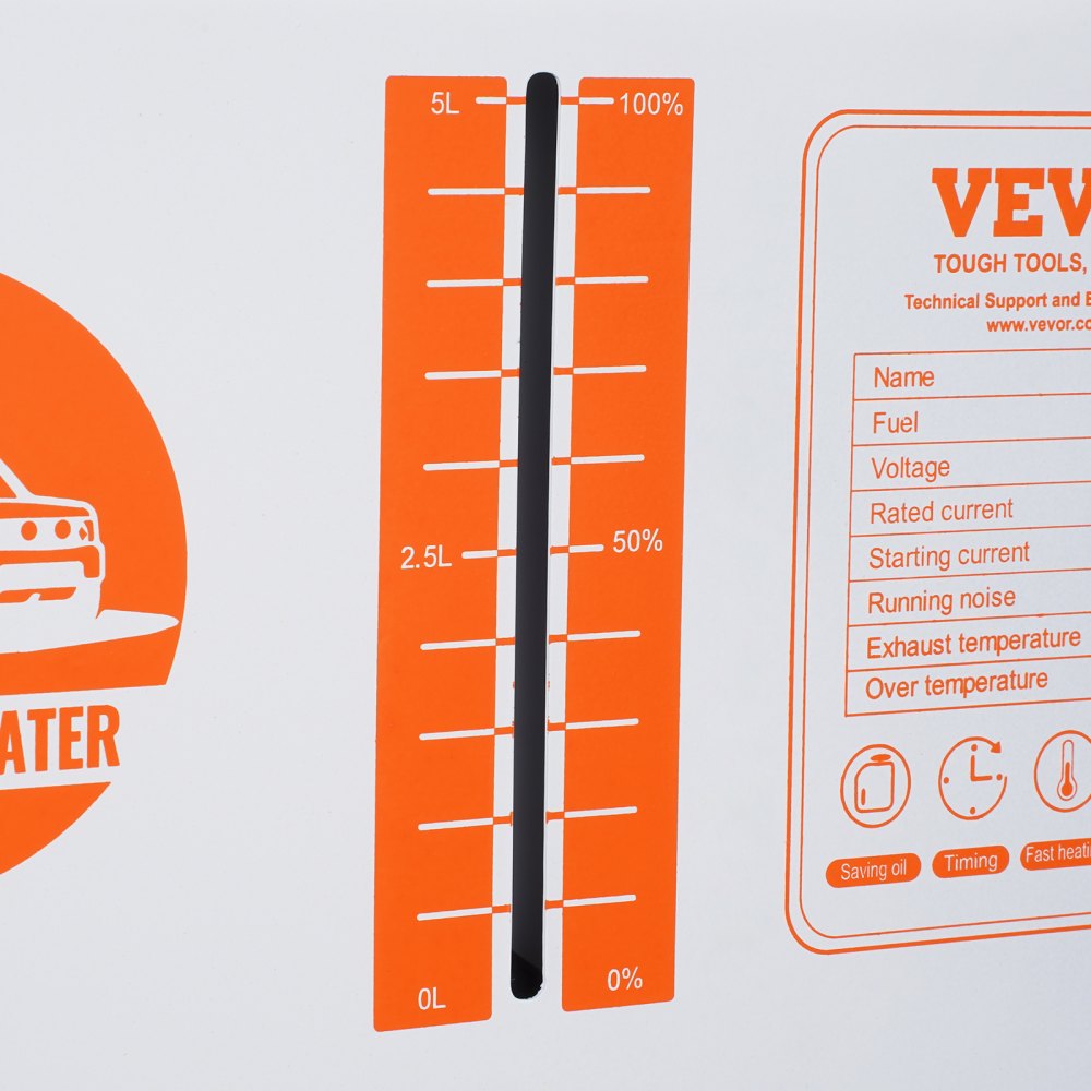 VEVOR Diesel Air Heater 12V/24V 8KW Bluetooth APP Remote Control for Outdoors