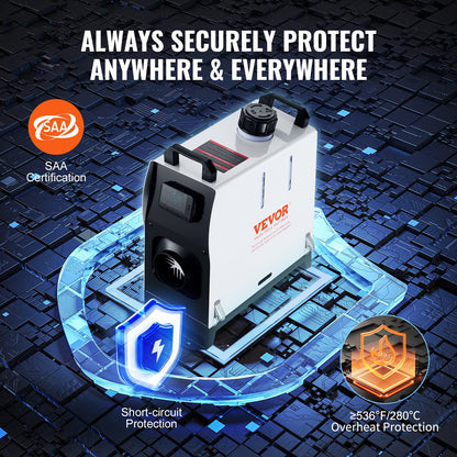 VEVOR 5-8KW Diesel Heater, Diesel Air Heater All in One with Remote Control and