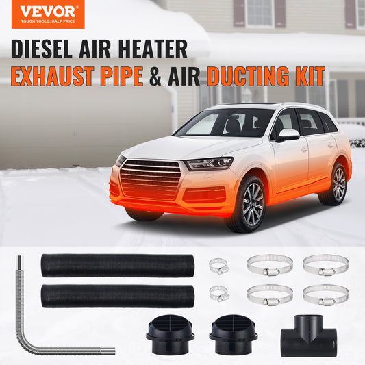 VEVOR Diesel Heater Pipe Ducting Set, 3" Extendable Air Duct Hose, 1" Stainless