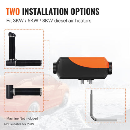 Diesel Heater Ducting Kit: 0.76m Air Hose & 0.6m Exhaust Pipe for Parking Heaters
