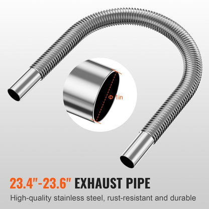 Diesel Heater Ducting Kit: 0.76m Air Hose & 0.6m Exhaust Pipe for Parking Heaters