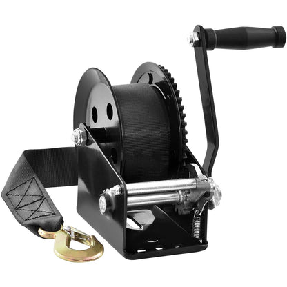 Heavy Duty Hand Winch, 725 kg Capacity, 10 m Strap, for Boat/Trailer/ATV