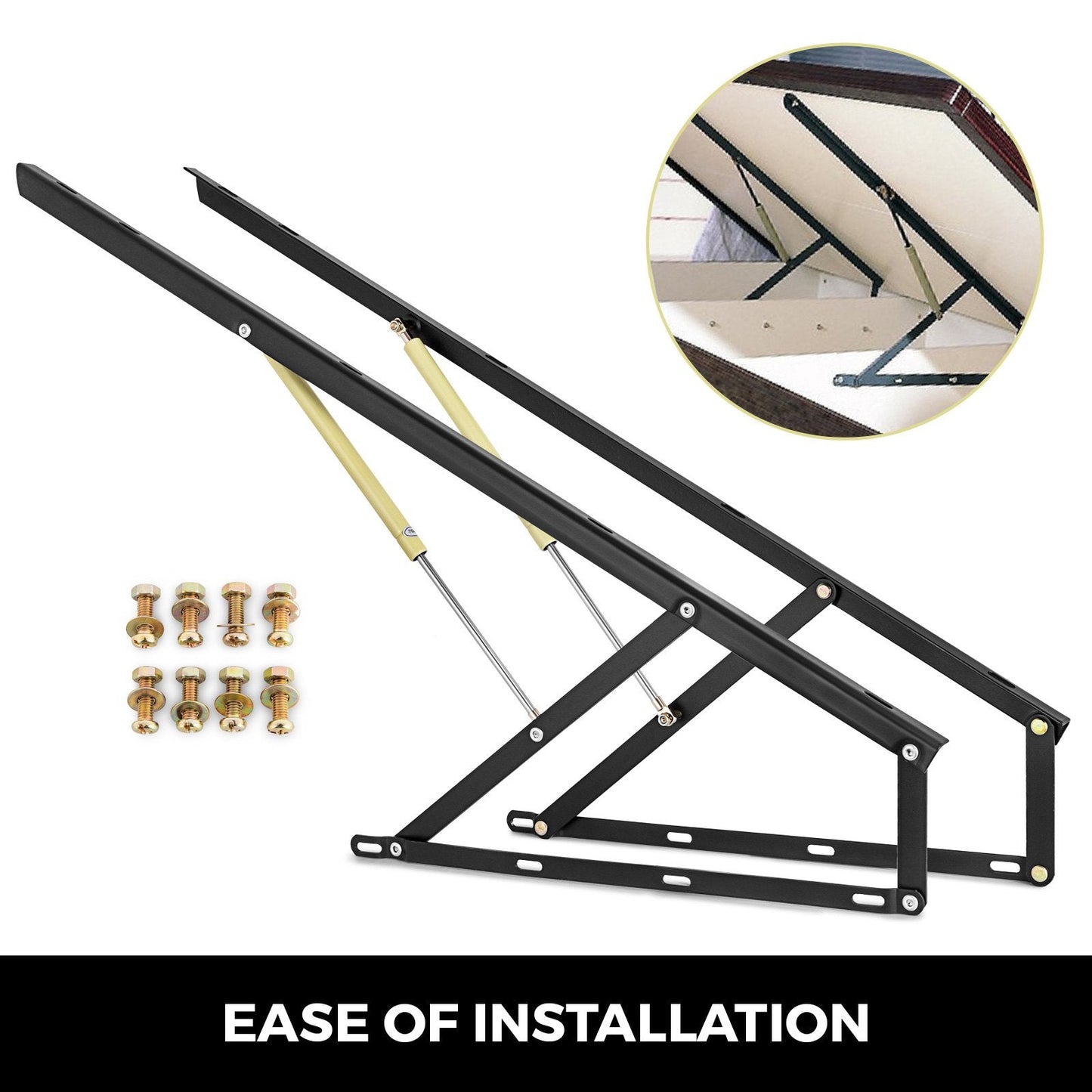 Hydraulic Lift Kit for Sofa Bed, 120cm Steel, 120kg Load, Black