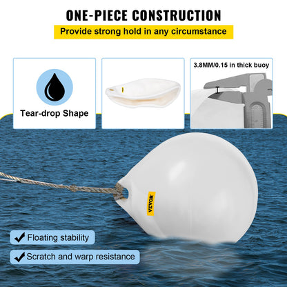 VEVOR Boat Buoy Ball, 21\" Diameter Inflatable Heavy-Duty Marine-Grade Vinyl Marker