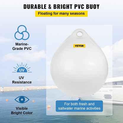 Inflatable Marine-Grade Vinyl Buoy Ball, 70 cm Diameter, White