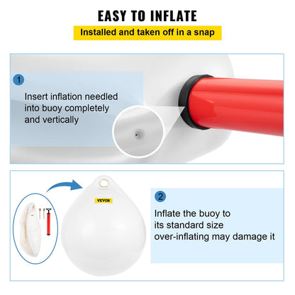 Inflatable Marine-Grade Vinyl Buoy Ball, 70 cm Diameter, White