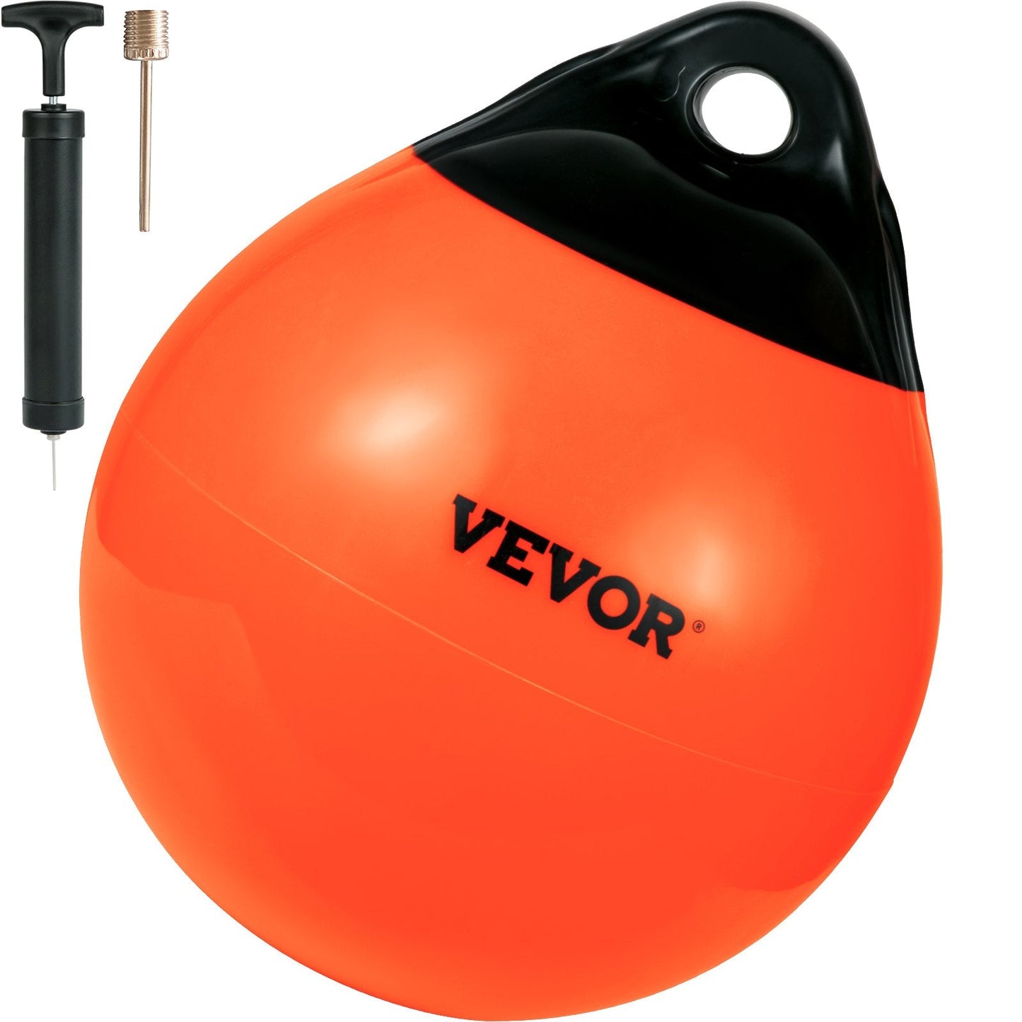 Inflatable Marine-Grade PVC Buoy Ball, 38 cm Diameter, Orange for Mooring & Fishing