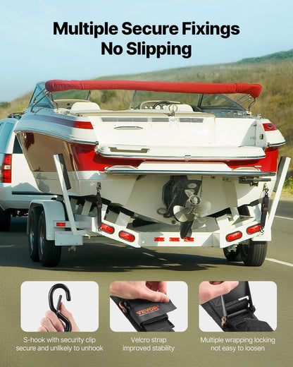 VEVOR Retractable Ratchet Straps Tie Down Straps 5.08 cm x 60.96 cm for Boat