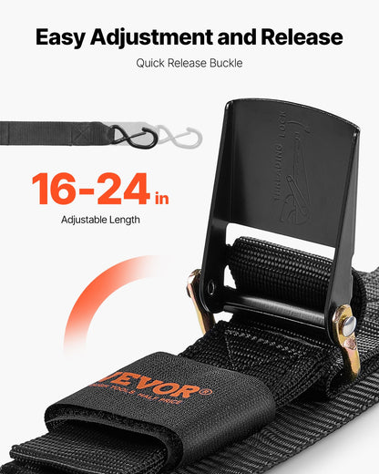 VEVOR Retractable Ratchet Straps Tie Down Straps 5.08 cm x 60.96 cm for Boat