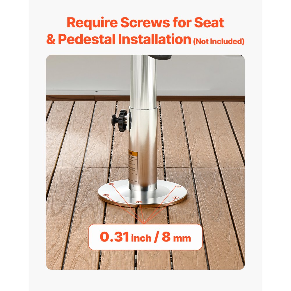 VEVOR Boat Seat Pedestal 12.76-18.7 Inches Height Adjustable Boat Seat Mount