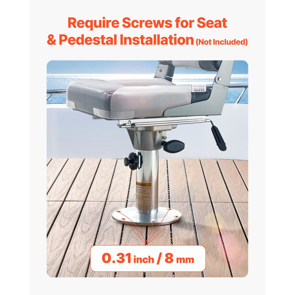 VEVOR Boat Seat Pedestal 13.39-19.2 Inches Height Adjustable Boat Seat Mount