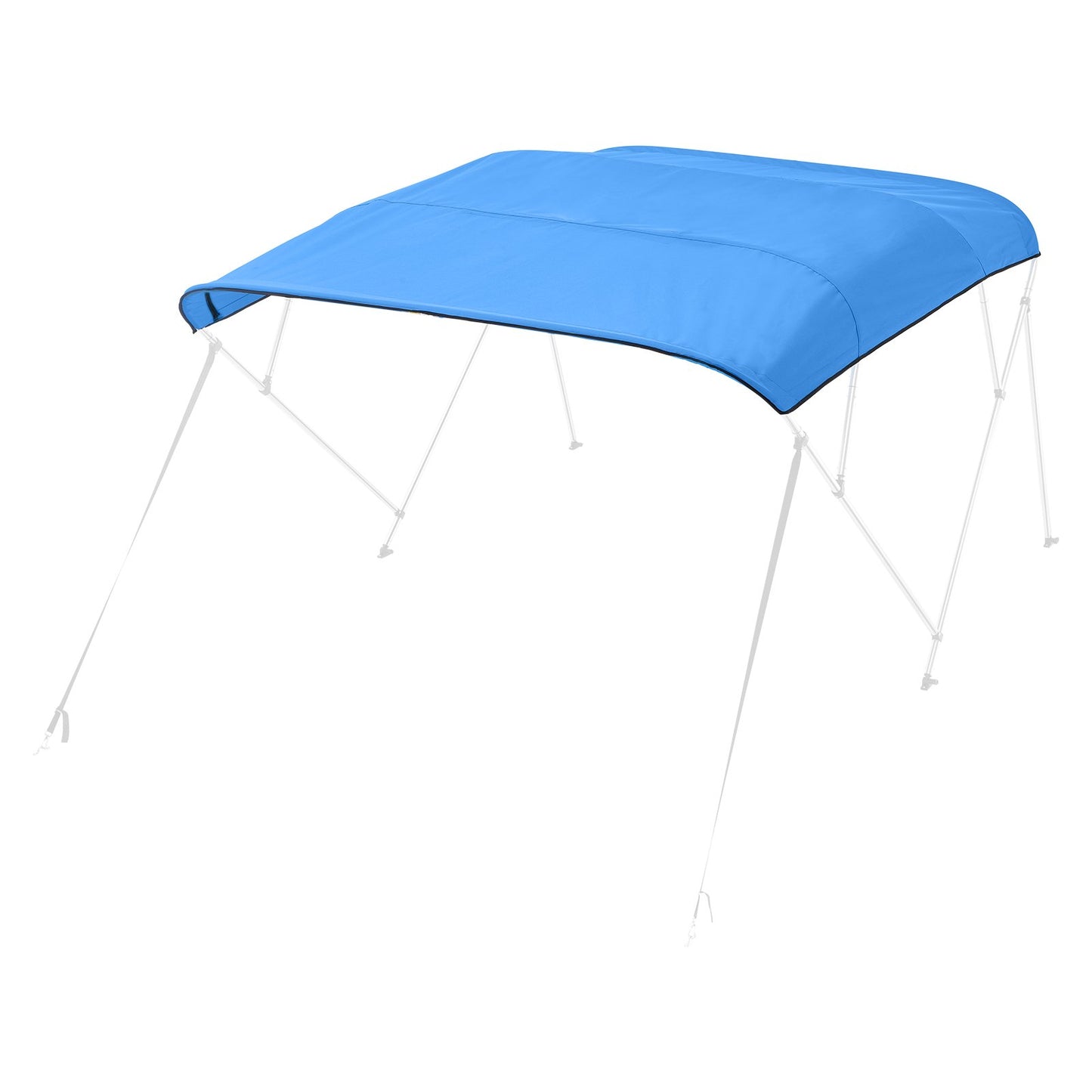 4 Bow Bimini Top Replacement Cover, 2440 mm Long, Durable 600D Marine Grade Waterproof Sun Shade Boat Canopy with Storage Boot, Easy Install Zipper Sleeve Awning, 2311-2440 mm W, Blue (No Frame)