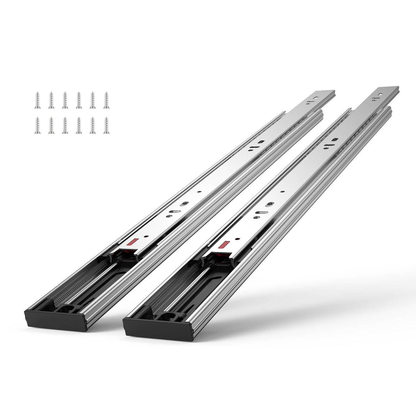 Heavy Duty 0.6m Drawer Slides, Soft-Close, 45.4kg Capacity, 10 Pairs