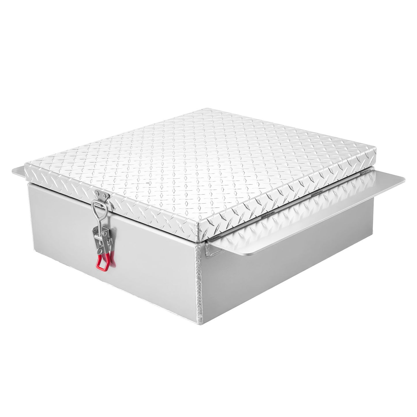 Truck Bed Tool Box, Heavy Duty Aluminum Tool Box with Diamond Plate, Storage Toolbox Chest Organizer Supports up to 100 kg, Ideal for Pickup, Truck Bed, RV, Trailer, 770 x 610 x 230 mm, Silver