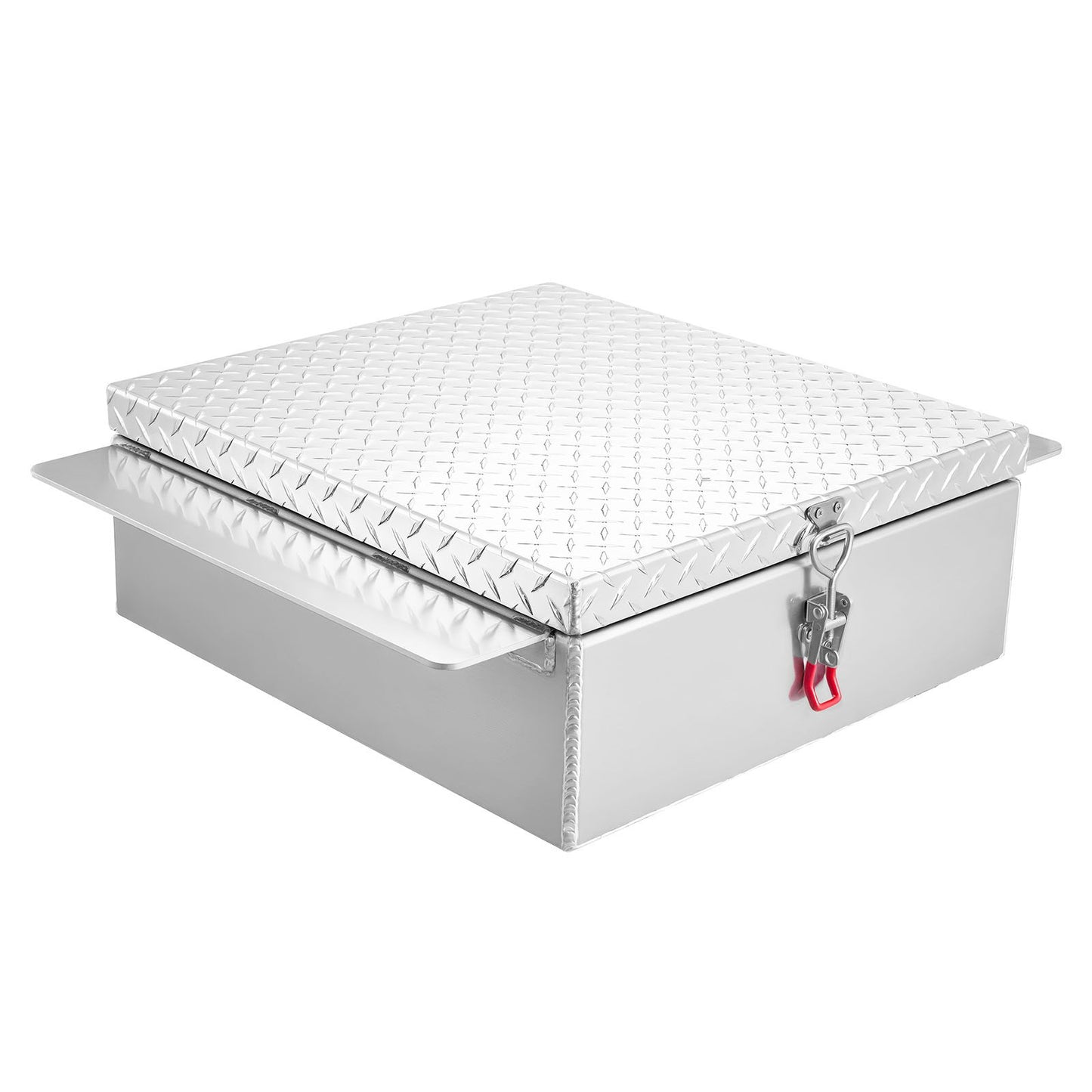 Truck Bed Tool Box, Heavy Duty Aluminum Tool Box with Diamond Plate, Storage Toolbox Chest Organizer Supports up to 100 kg, Ideal for Pickup, Truck Bed, RV, Trailer, 770 x 610 x 230 mm, Silver