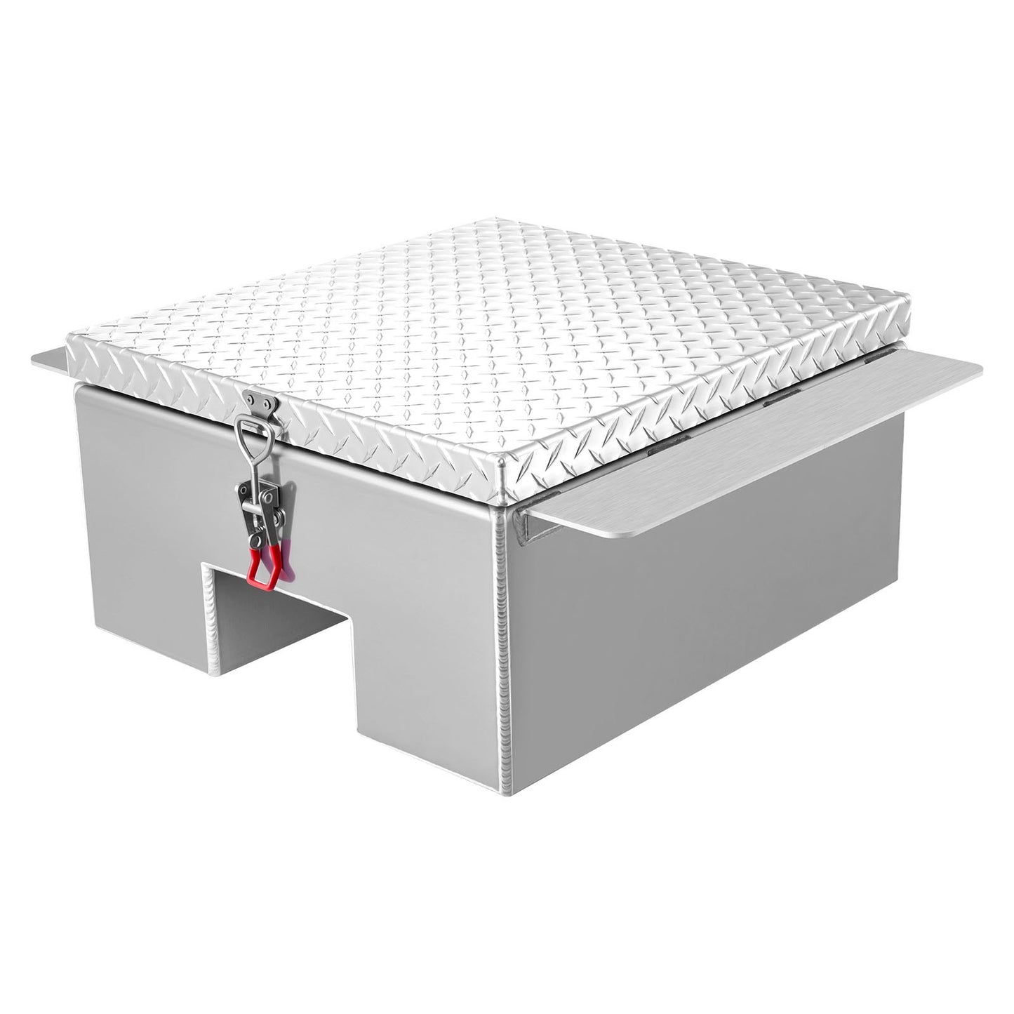Truck Bed Tool Box, Heavy Duty Aluminum Tool Box with Diamond Plate, Storage Toolbox Chest Organizer Supports up to 100 kg, Ideal for Pickup, Truck Bed, RV, Trailer, 770 x 610 x 310 mm, Silver