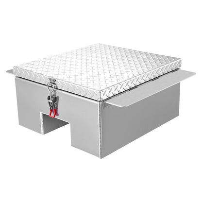 Truck Bed Tool Box, Heavy Duty Aluminum Tool Box with Diamond Plate, Storage Toolbox Chest Organizer Supports up to 100 kg, Ideal for Pickup, Truck Bed, RV, Trailer, 770 x 610 x 310 mm, Silver