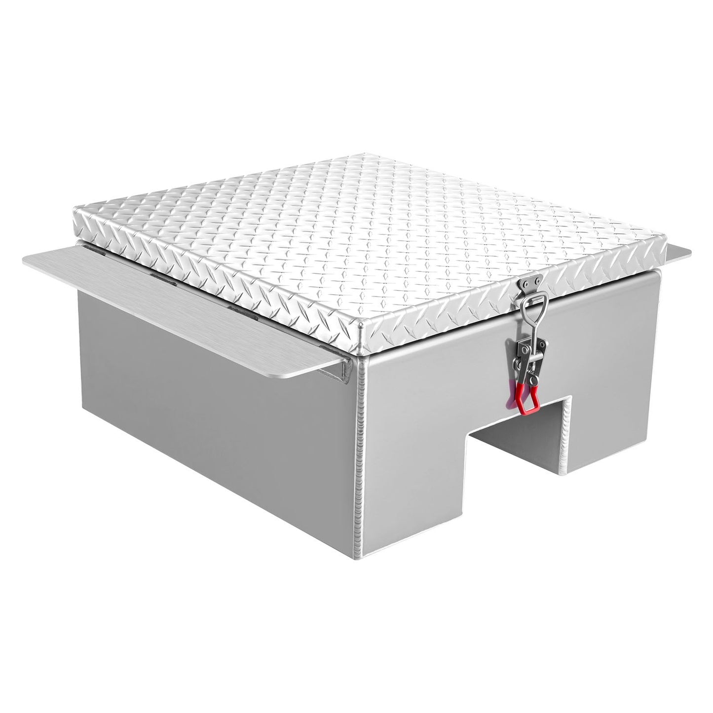 Truck Bed Tool Box, Heavy Duty Aluminum Tool Box with Diamond Plate, Storage Toolbox Chest Organizer Supports up to 100 kg, Ideal for Pickup, Truck Bed, RV, Trailer, 770 x 610 x 310 mm, Silver