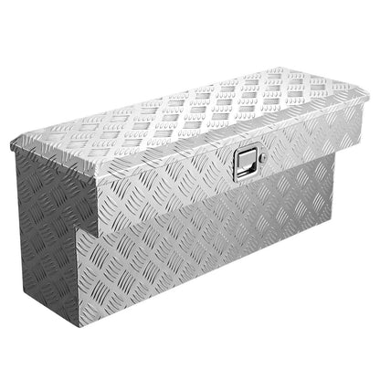 Truck Bed Tool Box, Heavy Duty Aluminum Tool Box with Tread Patterns, Storage Toolbox Chest Organizer with Lock and Key, Ideal for Pickup, Truck Bed, RV, Trailer, 864 x 305 x 390 mm, Silver
