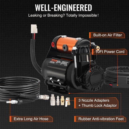 VEVOR Onboard Air Compressor Kit 150PSI Offroad Air Compressor Portable Tire Inflator