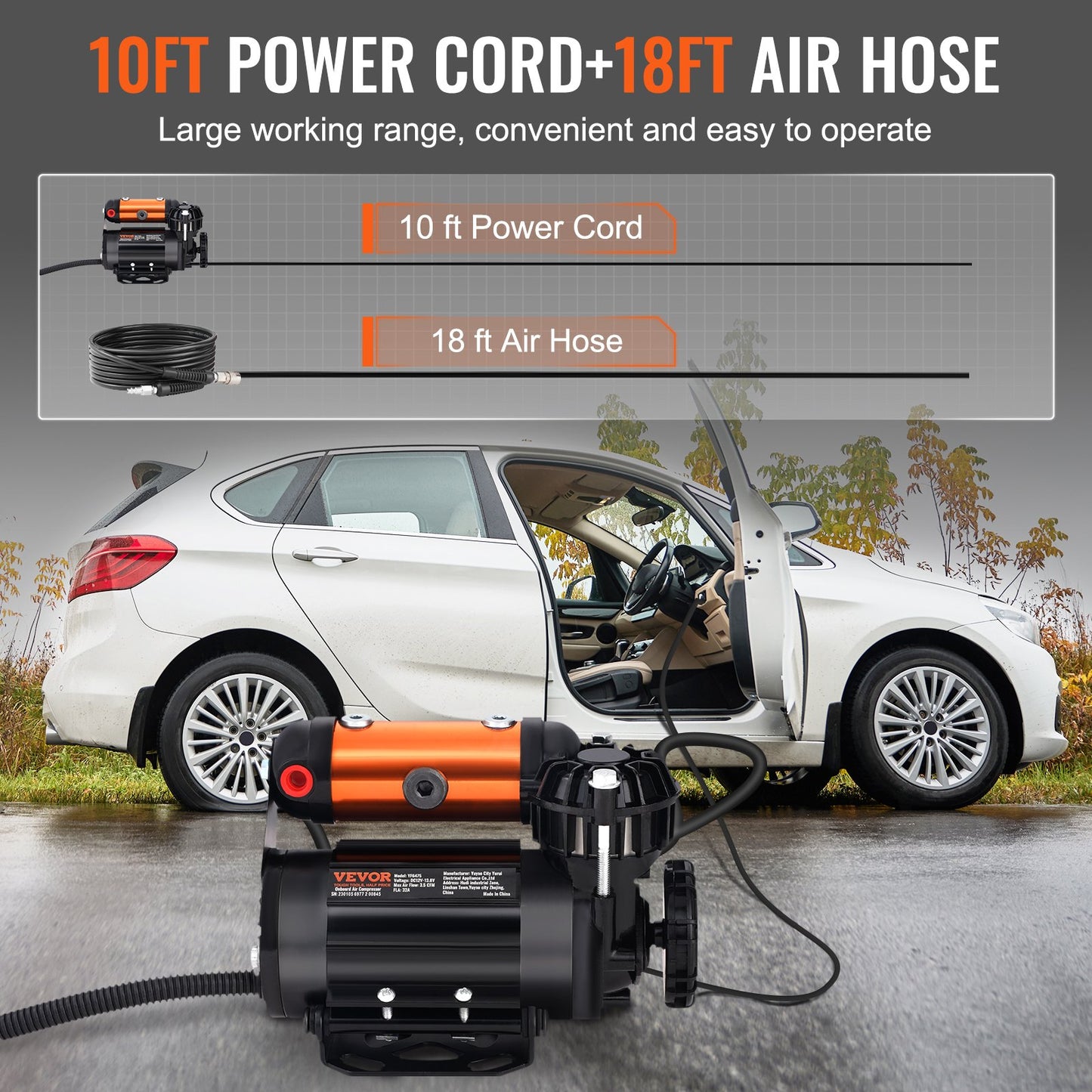 VEVOR Onboard Air Compressor Kit 150PSI Offroad Air Compressor Portable Tire Inflator
