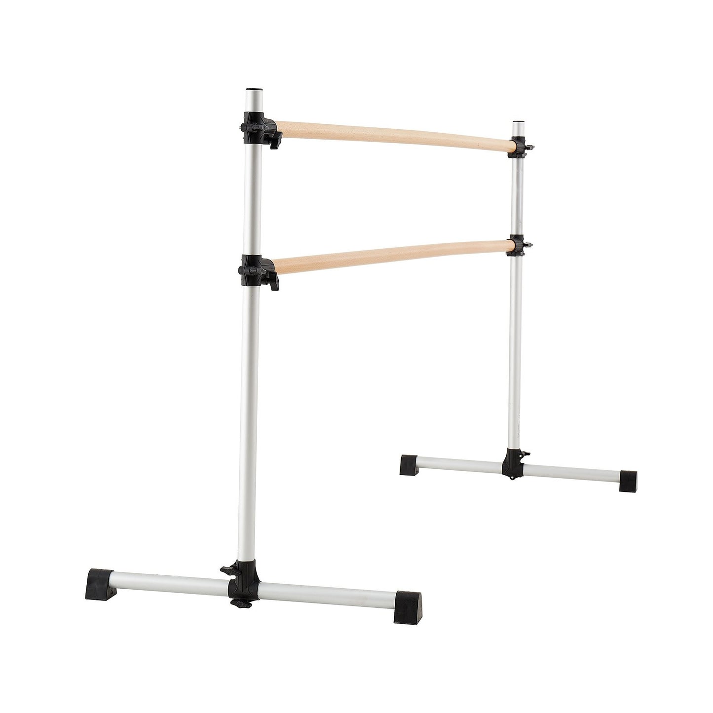 Ballet Barre, Double Beechwood Barre Bar for Home, Freestanding Portable Ballet Stretching Dance Bars, Height Adjustable Anti-Wobble Fitness Gym Equipment, for Pilates Balance Workout