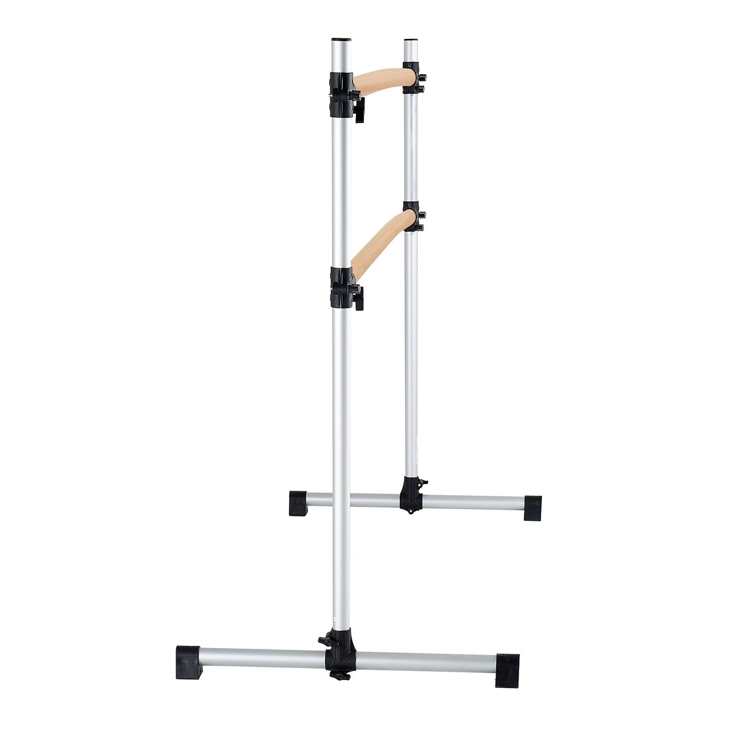 Ballet Barre, Double Beechwood Barre Bar for Home, Freestanding Portable Ballet Stretching Dance Bars, Height Adjustable Anti-Wobble Fitness Gym Equipment, for Pilates Balance Workout
