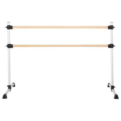 Ballet Barre, Double Beechwood Barre Bar for Home, Freestanding Portable Ballet Stretching Dance Bars, Height Adjustable Anti-Wobble Fitness Gym Equipment, for Pilates Balance Workout