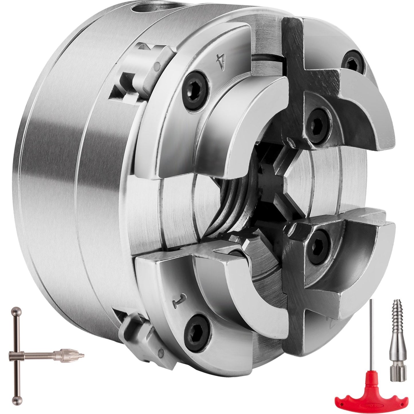 Mini Lathe Chuck 4 Jaw Self-Centering, 1 m x 8 TPI Thread, 1.23 kg Steel