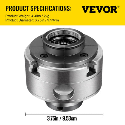 VEVOR Wood Lathe Chuck, 3.75" Woodturning Chuck, 4-Jaw Gear Chuck, 1In x 8TPI Thread