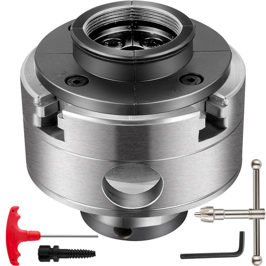 VEVOR Wood Lathe Chuck, 3.75" Woodturning Chuck, 4-Jaw Gear Chuck, 1In x 8TPI Thread