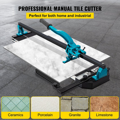 24-inch Tile Cutter with Laser Guide, Single Rail & Dual Brackets, 6-15mm Thick
