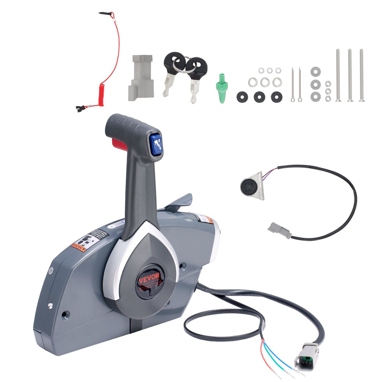 VEVOR Boat Throttle Control, 5006180 Side-Mounted Outboard Remote Control Box for