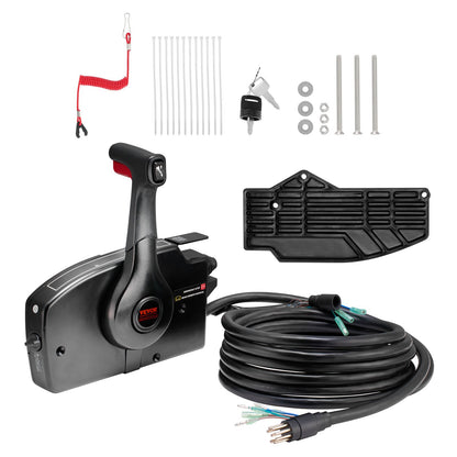 VEVOR Boat Throttle Control, 881170A15 Side-Mounted Outboard Remote Control Box