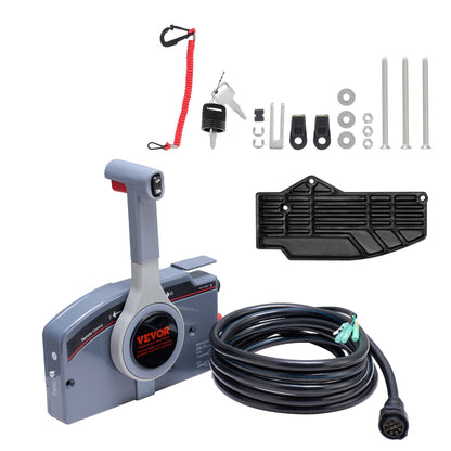 VEVOR Boat Throttle Control, 703-48205-16 Side-Mounted Outboard Remote Control Box