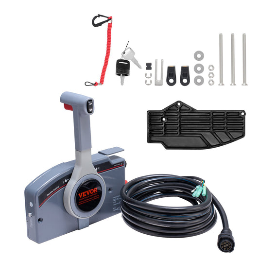 VEVOR Boat Throttle Control, 703-48205-16 Side-Mounted Outboard Remote Control Box
