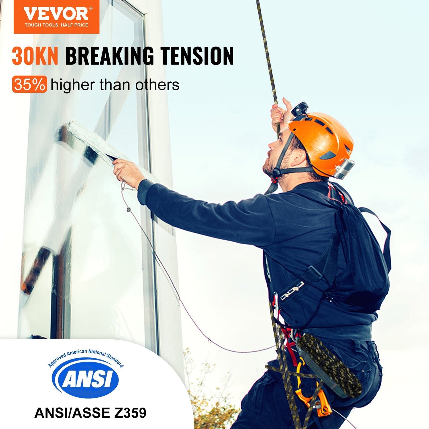 Vertical Lifeline Assembly 0.55m x 30.5m, 30KN Fall Protection Rope