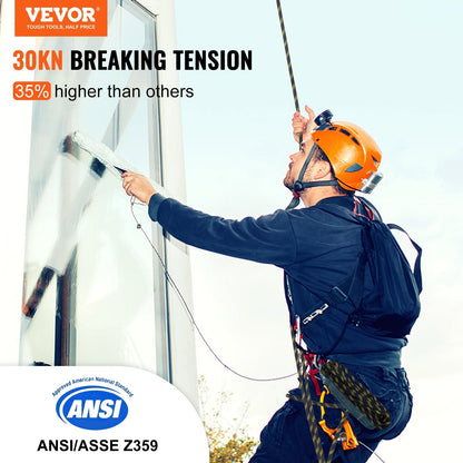 Vertical Lifeline Assembly 0.55" x 15.2m Fall Protection Rope 30 KN ANSI Certified