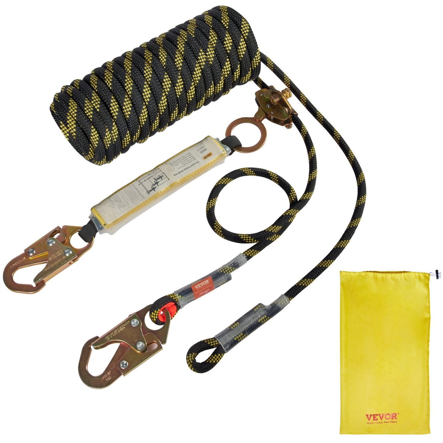 Vertical Lifeline Assembly 0.55" x 15.2m Fall Protection Rope 30 KN ANSI Certified