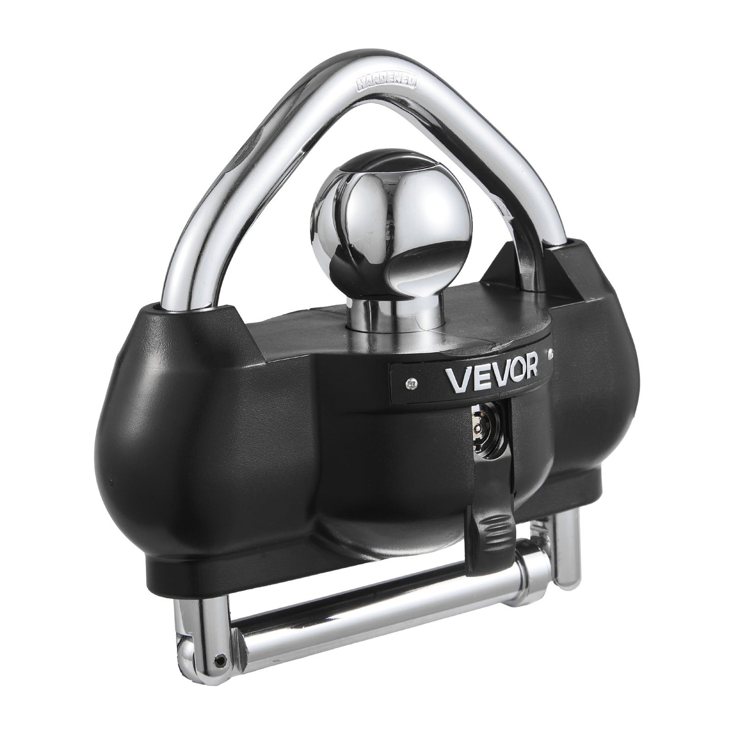Trailer Hitch Lock, Fits for 46 mm, 50.8 mm, 58.7 mm Couplers, Heavy-Duty Anti-Theft Trailer Ball Lock with 3 Keys, Prying-Resistant, Adjustable Height Design for RVs, Boats, Trailers, Black
