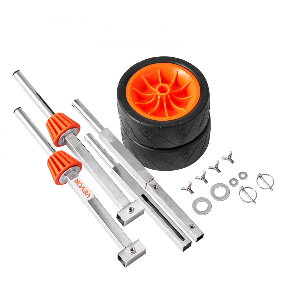 Kayak Cart, 113.4 kg Load Capacity, Canoe Cart Dolly with 19.1 cm Solid Rubber Tires & Kickstand, Assembles & Disassembles Within Seconds, Paddle Board Trolley for Kayaks, Canoes, Paddleboards