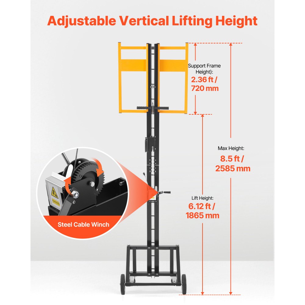 Drywall Lift 68 kg Sheetrock Hoist for Wall Easy Transport Yellow