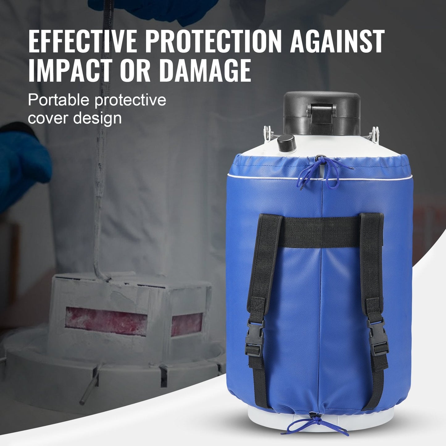 10L Aluminum LN2 Tank with 6 Canisters - Aviation Grade, Superior Insulation