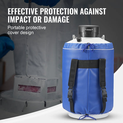 10L Aluminum LN2 Tank with 6 Canisters - Aviation Grade, Superior Insulation