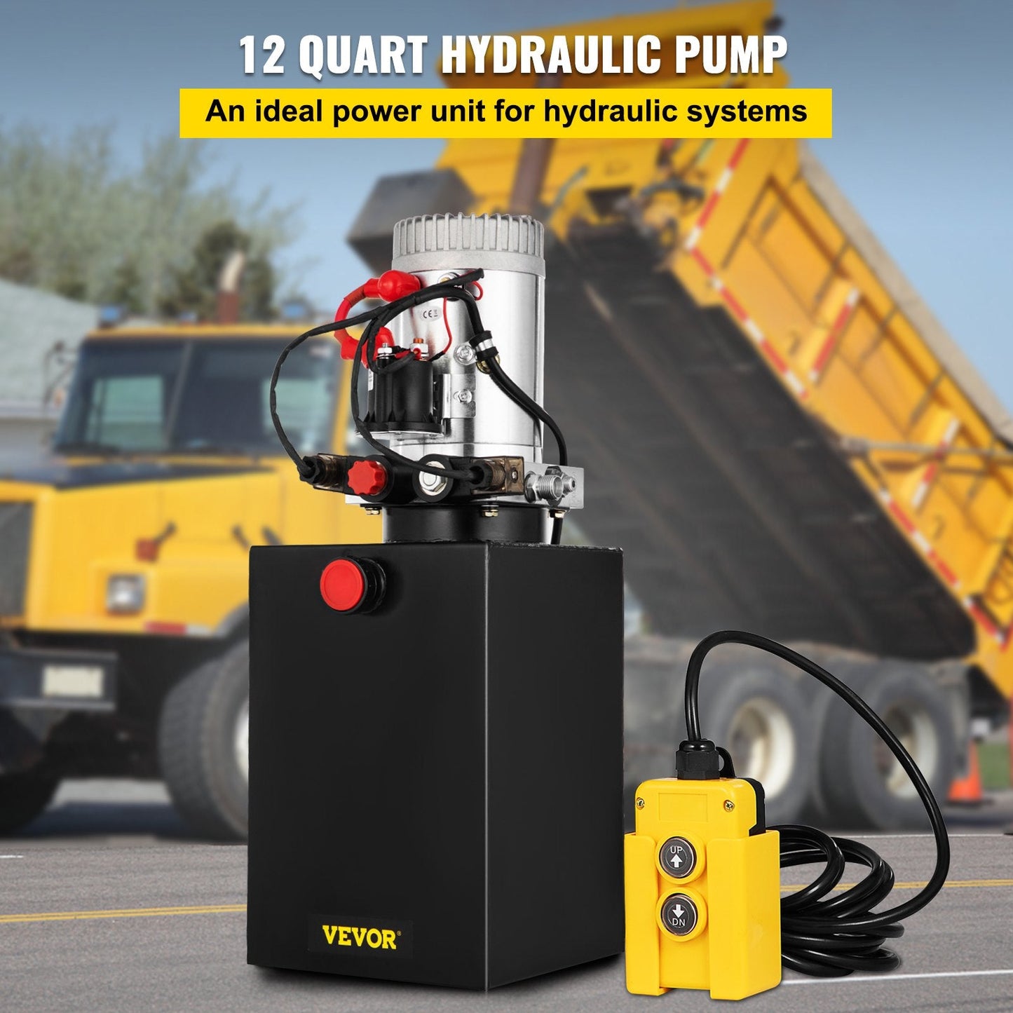 Hydraulic Power Unit with 12L Metal Tank, Double Acting, 3200 PSI, 16.3 kg
