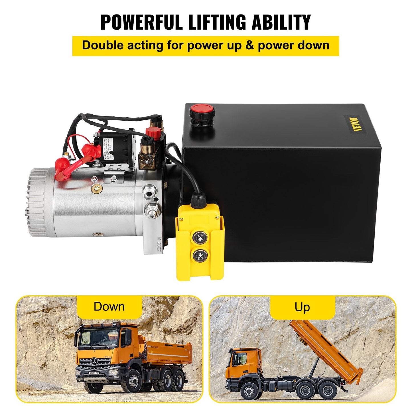 Hydraulic Power Unit with 12L Metal Tank, Double Acting, 3200 PSI, 16.3 kg